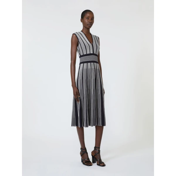 Max Mara Agreste Sleeveless Viscose Knit Dress in Ultramarine | Maxi Dresses | Coveti