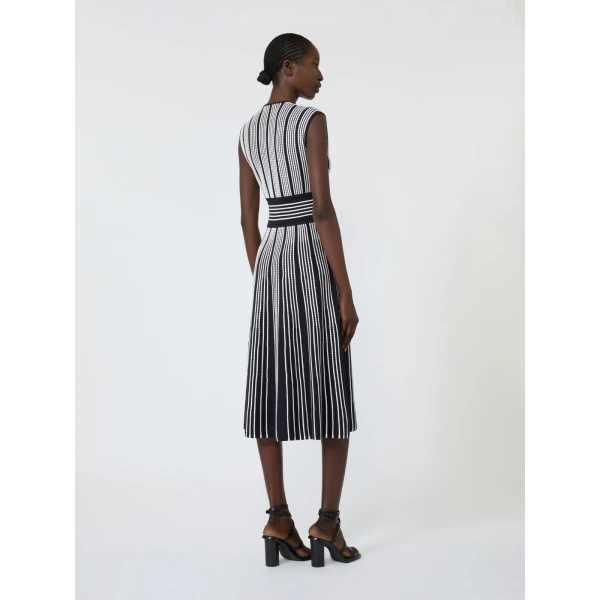Max Mara Agreste Sleeveless Viscose Knit Dress in Ultramarine | Maxi Dresses | Coveti