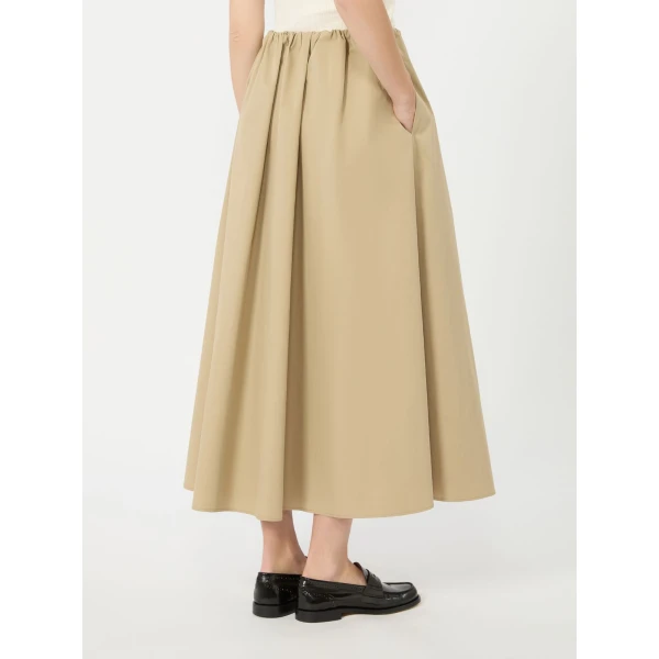 Max Mara Aguzze Cotton Gabardine Maxi Skirt in Beige | Maxi Skirts | Coveti