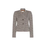Max Mara Aguzze Slim Houndstooth Jersey Jacket in Tobacco | Blazers | Coveti