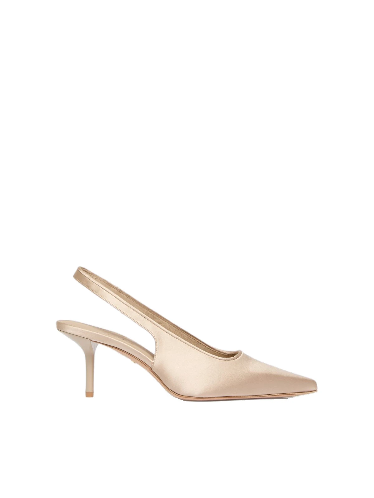 Max Mara Airone Satin Slingbacks in Powder Pink Max Mara Airone Satin Slingbacks in Powder Pink | Heels | Coveti
