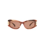 Max Mara Airone Square Acetate Glasses in Rust | Sunglasses | Coveti