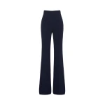 Max Mara Alabama Flared Cady Trousers in Navy | Wide leg pants | Coveti