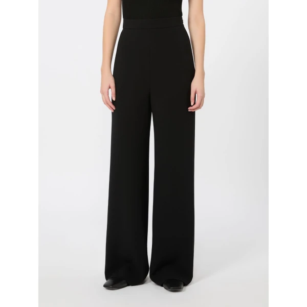 Max Mara Alaggio Cady Wide-Leg Trousers in Black | Wide leg pants | Coveti
