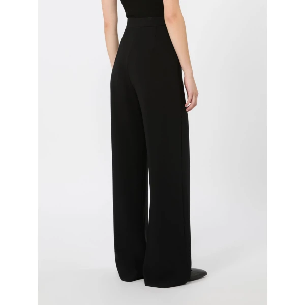 Max Mara Alaggio Cady Wide-Leg Trousers in Black | Wide leg pants | Coveti