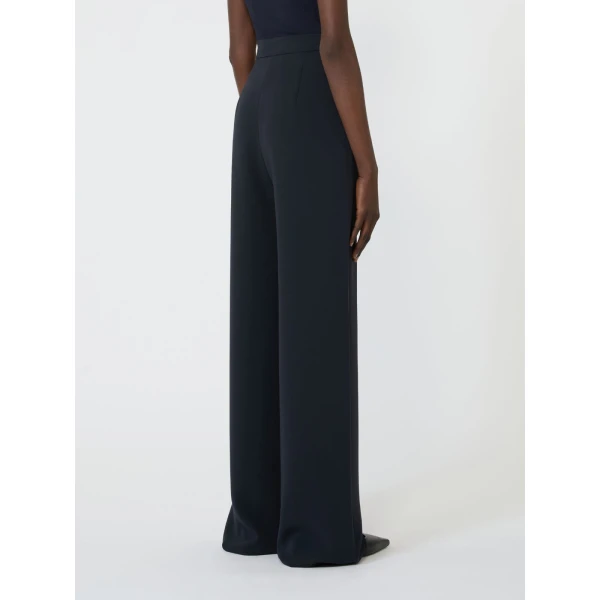 Max Mara Alaggio Cady Wide-Leg Trousers in Midnight Blue | Wide leg pants | Coveti