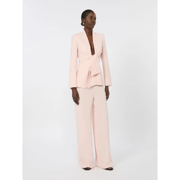 Max Mara Alaggio Cady Wide-Leg Trousers in Pink | Wide leg pants | Coveti