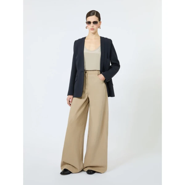 Max Mara Alamaro Coated Cotton Bull Denim Trousers in Stone Grey | Denim | Coveti