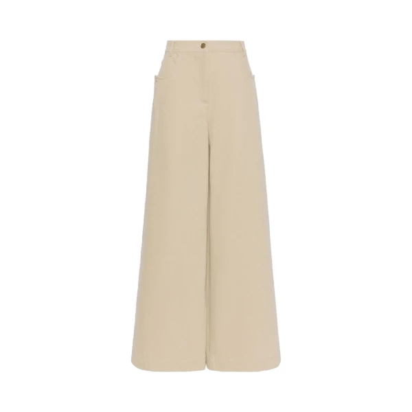Alamaro Coated Cotton Bull Denim Trousers in Stone Grey