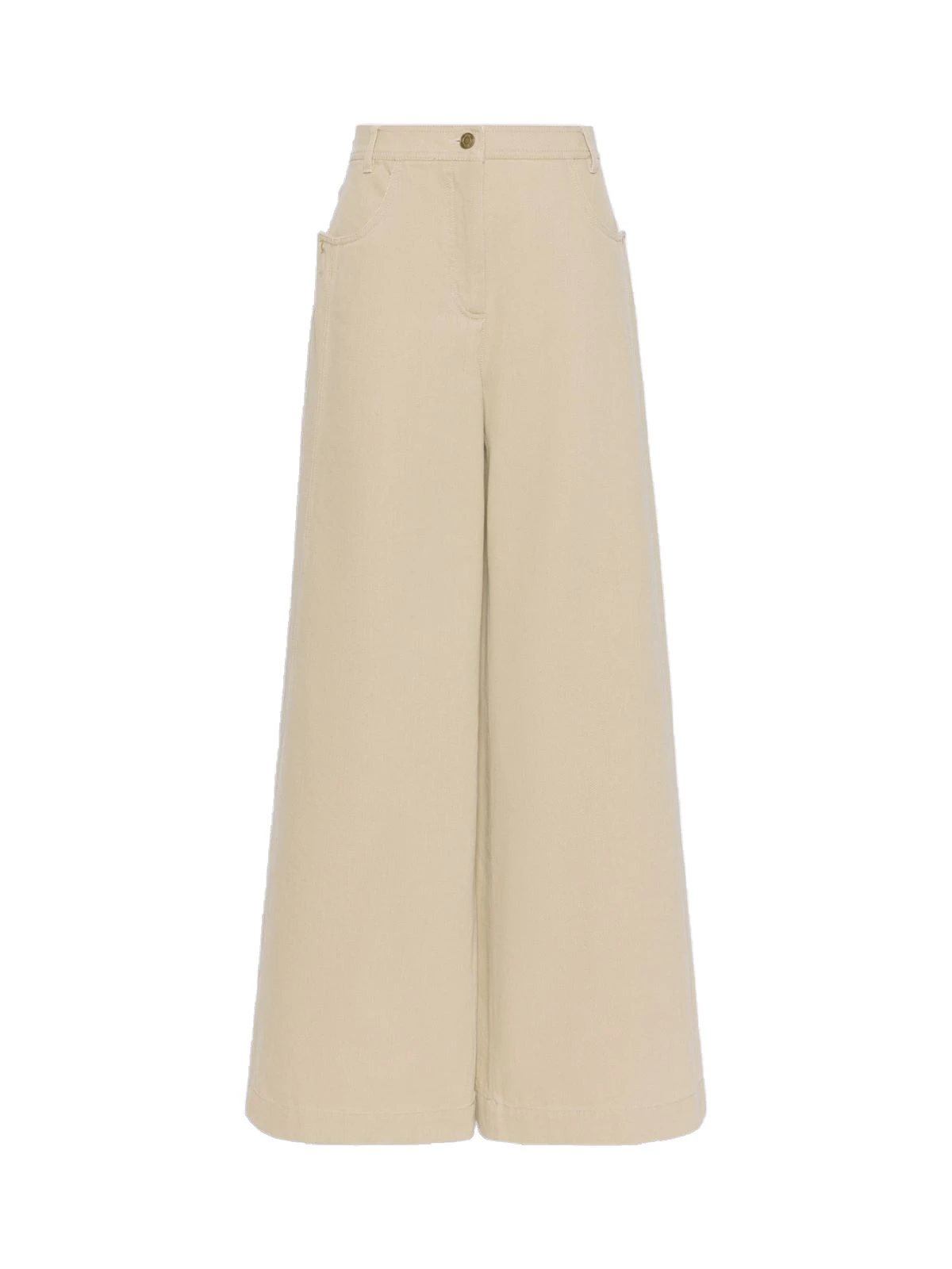 Max Mara Alamaro Coated Cotton Bull Denim Trousers in Stone Grey Max Mara Alamaro Coated Cotton Bull Denim Trousers in Stone Grey | Denim | Coveti