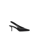Max Mara Albata Nappa Leather Slingbacks in Black | Heels | Coveti