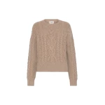 Max Mara Alben Cable Knit Wool Jumper in Hazelnut Brown | Sweaters | Coveti
