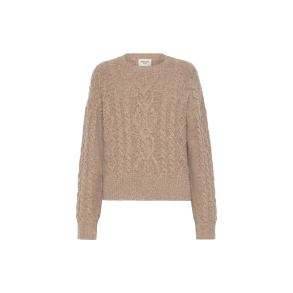 Max Mara Alben Cable Knit Wool Jumper in Hazelnut Brown | Sweaters | Coveti