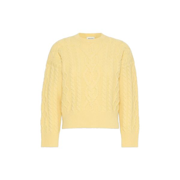 Max Mara Alben Cable Knit Wool Jumper in Honey | Sweaters | Coveti