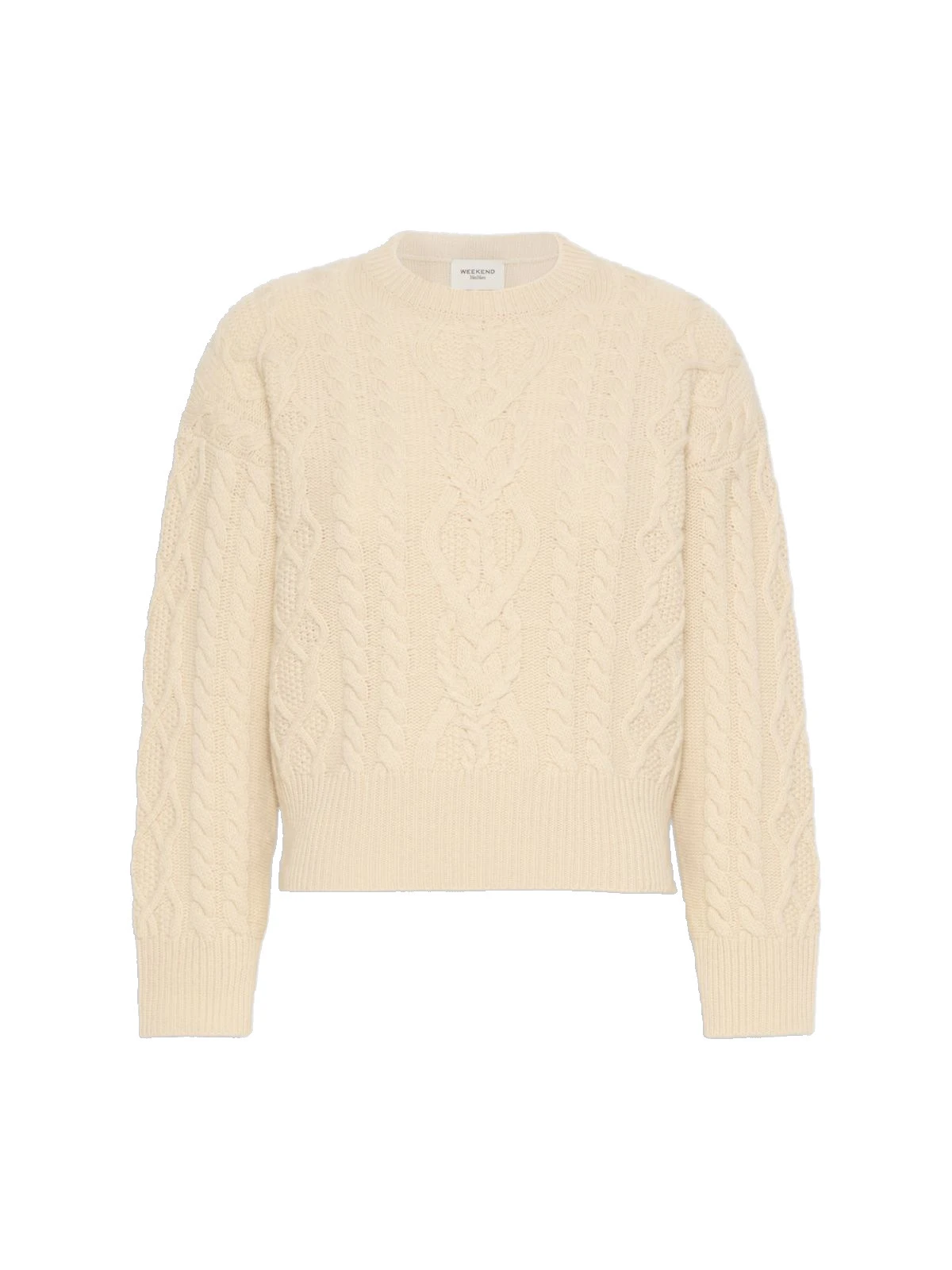 Max Mara Alben Cable Knit Wool Jumper in Ice Grey Max Mara Alben Cable Knit Wool Jumper in Ice Grey | Sweaters | Coveti