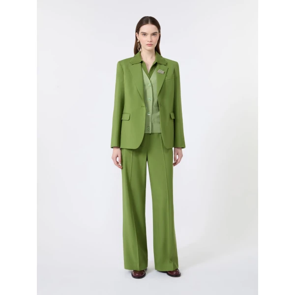 Max Mara Albero Cotton Polo Collar Jumper in Green | Sweaters | Coveti
