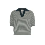 Max Mara Albero Cotton Polo Collar Jumper in Navy | Sweaters | Coveti