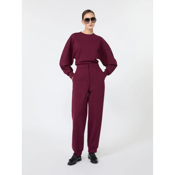 Max Mara Albero Wool and Lyocell Jersey Sweater in Wine | Sweaters | Coveti