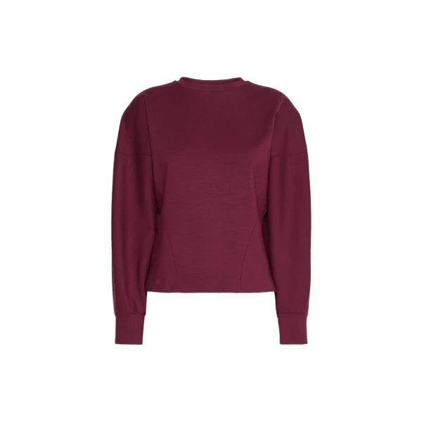 Albero Wool and Lyocell Jersey Sweater in Wine