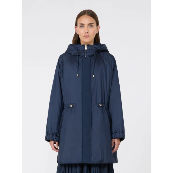 Max Mara Alcamo Reversible Padded Canvas Parka in Navy | Coats | Coveti