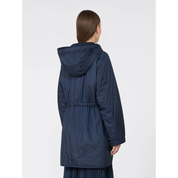 Max Mara Alcamo Reversible Padded Canvas Parka in Navy | Coats | Coveti