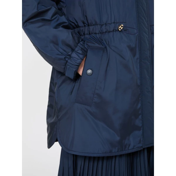 Max Mara Alcamo Reversible Padded Canvas Parka in Navy | Coats | Coveti