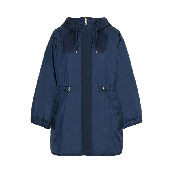 Max Mara Alcamo Reversible Padded Canvas Parka in Navy | Coats | Coveti