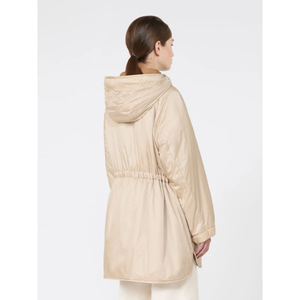 Max Mara Alcamo Reversible Padded Canvas Parka in Sand | Coats | Coveti