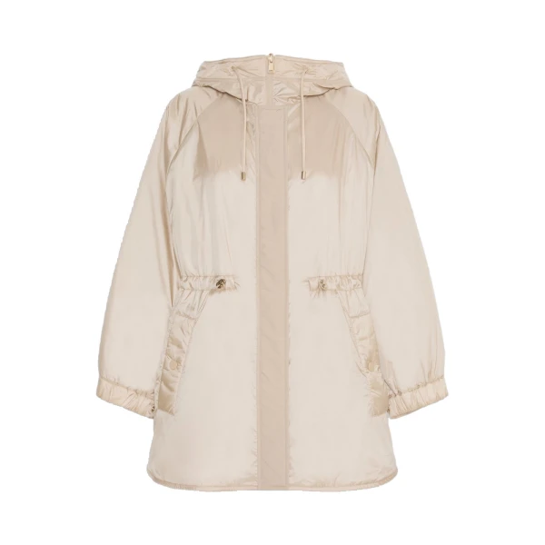 Max Mara Alcamo Reversible Padded Canvas Parka in Sand | Coats | Coveti