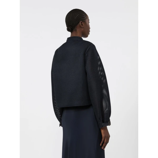 Max Mara Alcamo Technical Mesh Boxy Jacket in Ultramarine | Blazers | Coveti