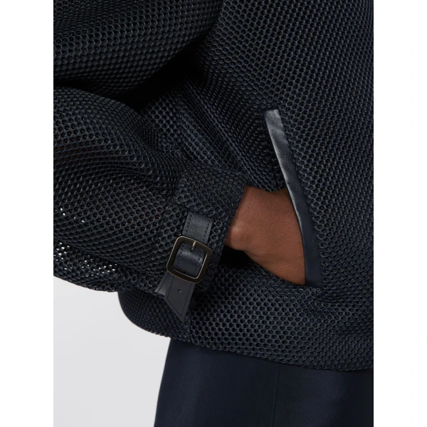 Max Mara Alcamo Technical Mesh Boxy Jacket in Ultramarine | Blazers | Coveti