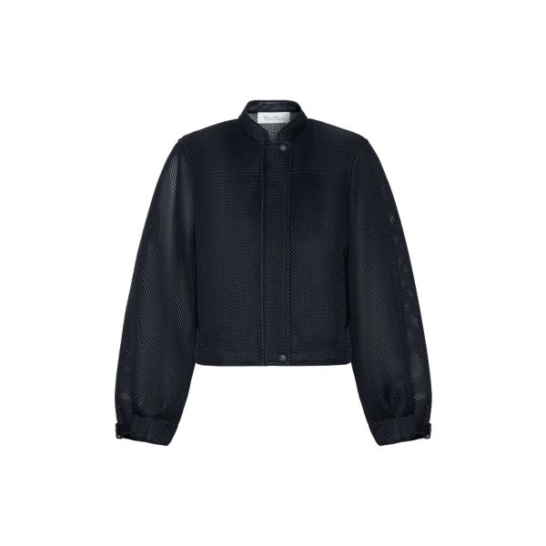 Max Mara Alcamo Technical Mesh Boxy Jacket in Ultramarine | Blazers | Coveti