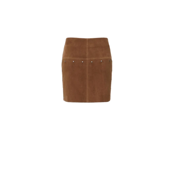 Alcano Short Suede Skirt in Brown