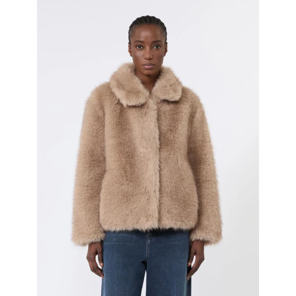 Max Mara Alce Soft Textured Short Coat in Honey | Coats | Coveti