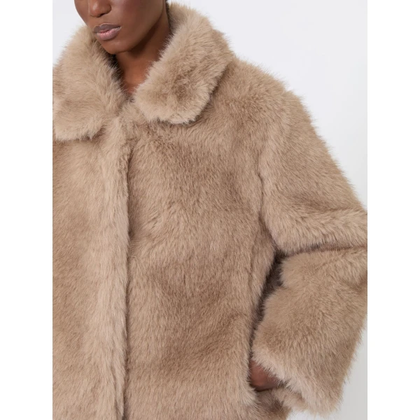 Max Mara Alce Soft Textured Short Coat in Honey | Coats | Coveti