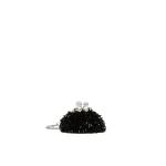 Max Mara Alfio Nano Pasticcino Bag with Gemstones in Black | Mini Bags | Coveti