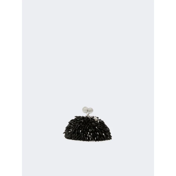 Max Mara Alfio Nano Pasticcino Bag with Gemstones in Black | Mini Bags | Coveti