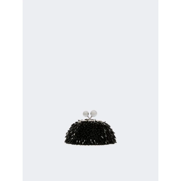 Max Mara Alfio Nano Pasticcino Bag with Gemstones in Black | Mini Bags | Coveti