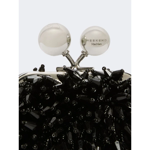 Max Mara Alfio Nano Pasticcino Bag with Gemstones in Black | Mini Bags | Coveti