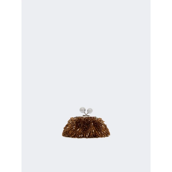 Max Mara Alfio Nano Pasticcino Bag with Gemstones in Bronze | Mini Bags | Coveti