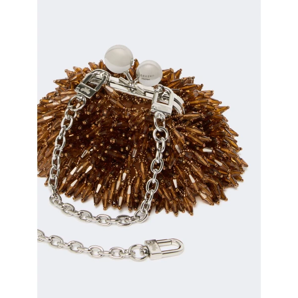 Max Mara Alfio Nano Pasticcino Bag with Gemstones in Bronze | Mini Bags | Coveti