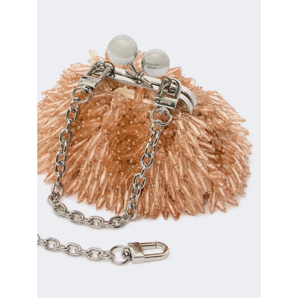 Max Mara Alfio Nano Pasticcino Bag with Gemstones in Nude | Mini Bags | Coveti