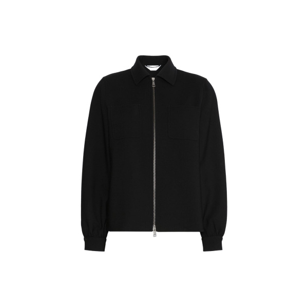 Max Mara Alfio Woollen Cloth Shacket in Black | Wool Coat | Coveti
