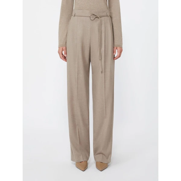 Max Mara Alibi Slim Cashmere Foule Trousers in Sand | Tailored pants | Coveti