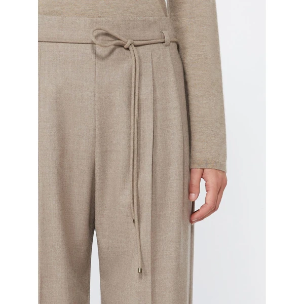 Max Mara Alibi Slim Cashmere Foule Trousers in Sand | Tailored pants | Coveti