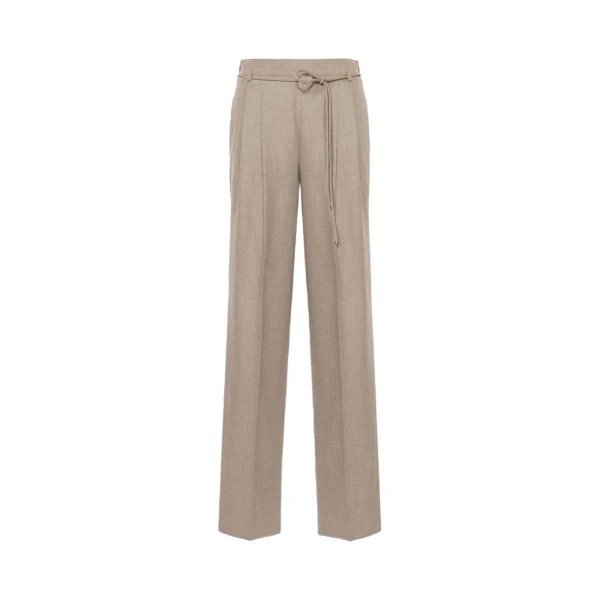 Max Mara Alibi Slim Cashmere Foule Trousers in Sand | Tailored pants | Coveti
