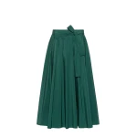 Max Mara Alpaca Pleated Cotton-Blend Taffeta Skirt in Dark Green | Pleated Skirts | Coveti