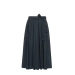 Max Mara Alpaca Pleated Cotton-Blend Taffeta Skirt in Navy | Pleated Skirts | Coveti