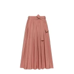 Max Mara Alpaca Pleated Cotton-Blend Taffeta Skirt in Terra Cotta | Pleated Skirts | Coveti