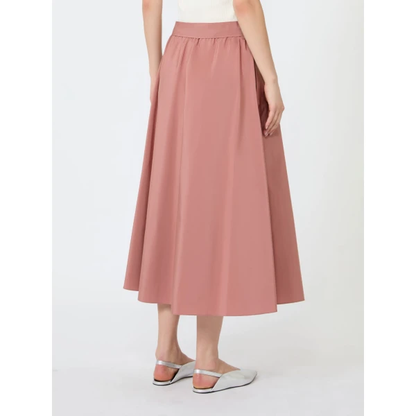 Max Mara Alpaca Pleated Cotton-Blend Taffeta Skirt in Terra Cotta | Pleated Skirts | Coveti